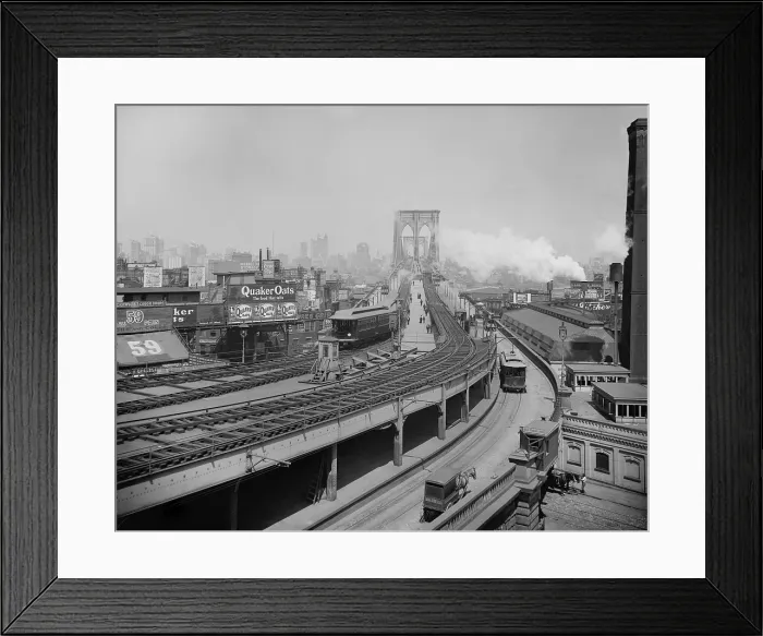 Framed Print : Broad view of Brooklyn Terminal, of Brooklyn Bridge, 1903 Framed Print : Broad view of Brooklyn Terminal, of Brooklyn Bridge, 1903