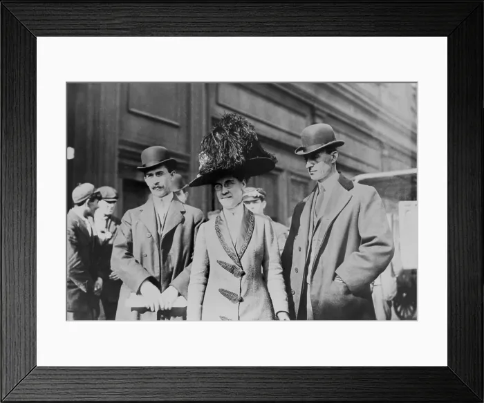 Framed Print : Orville Wright, Katharine Wright, and Wilbur Wright, probably in New York City area, c. 1909 (BSLOC_2018_2_153) Framed Print : Orville Wright, Katharine Wright, and Wilbur Wright, probably in New York City area, c. 1909 (BSLOC_2018_2_153)