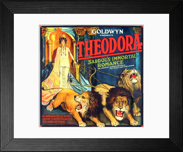 Framed Print : THEODORA (aka TEODORA; aka THEODORA, THE SLAVE PRINCESS), Rita Jolivet on 6-sheet poster art, 1919