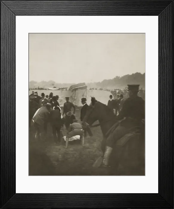 Framed Print : Fatal crash of Wright Model A airplane at Fort Myer, Virginia, Sept. 17, 1908. Orville Wright was severely injuring and his passenger, Lt. Thomas Selfridge was killed