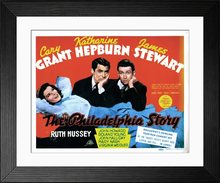 Framed Print : THE PHILADELPHIA STORY, from left, Katharine Hepburn, Cary Grant, James Stewart, 1940