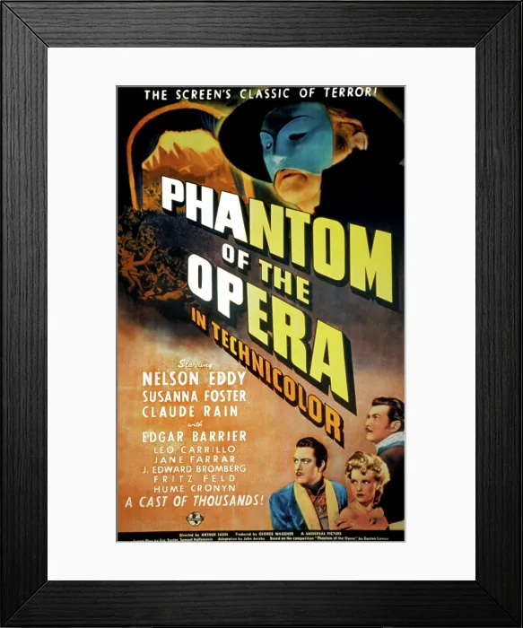 Framed Print : PHANTOM OF THE OPERA, Claude Rains, Nelson Eddy, Susanna Foster, 1943