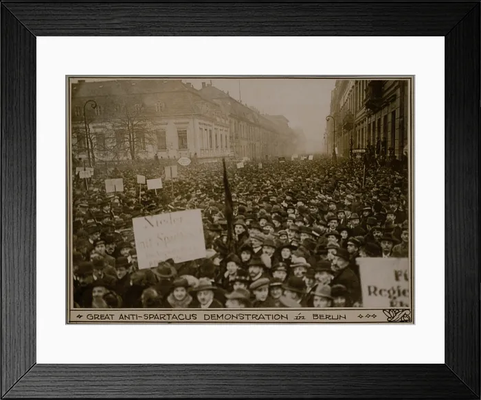 Framed Print : Anti-Spartacus demonstration in Berlin, 1918, supported the new civilian government proclaimed by the Social Democratic Party (SPD) with Friedrich Ebert as Chancellor Framed Print : Anti-Spartacus demonstration in Berlin, 1918, supported the new civilian government proclaimed by the Social Democratic Party (SPD) with Friedrich Ebert as Chancellor