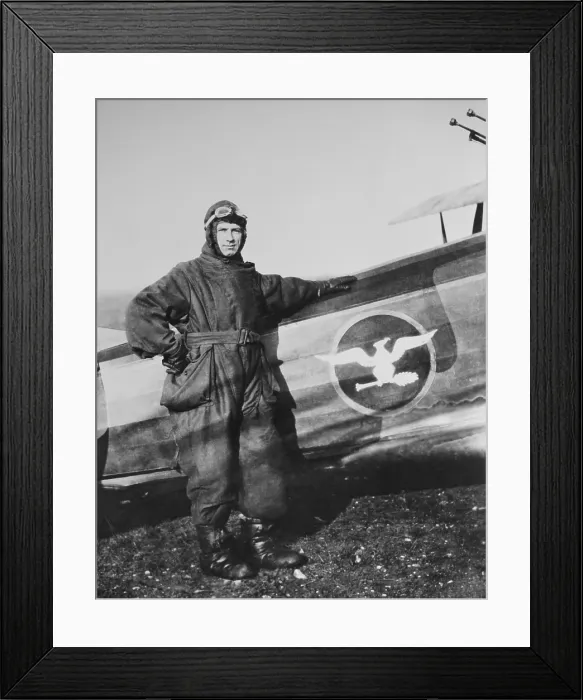 Framed Print : Brigadier General William Billy Mitchell in a bulky leather flight suit, c. 1919-1920