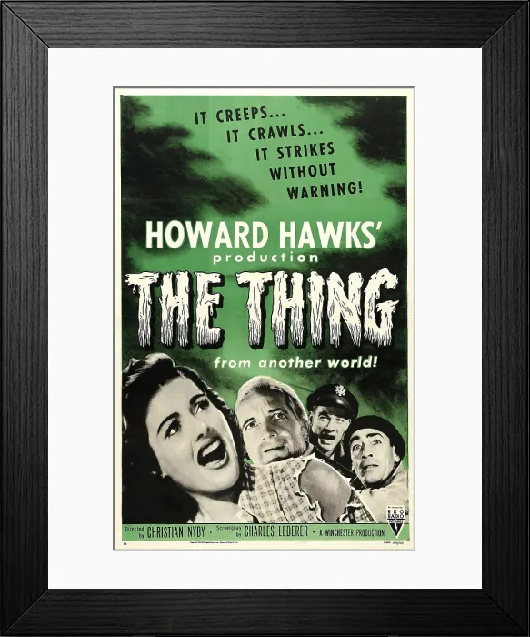 Framed Print : THE THING FROM ANOTHER WORLD, from left: Margaret Sheridan, Kenneth Tobey, 1951