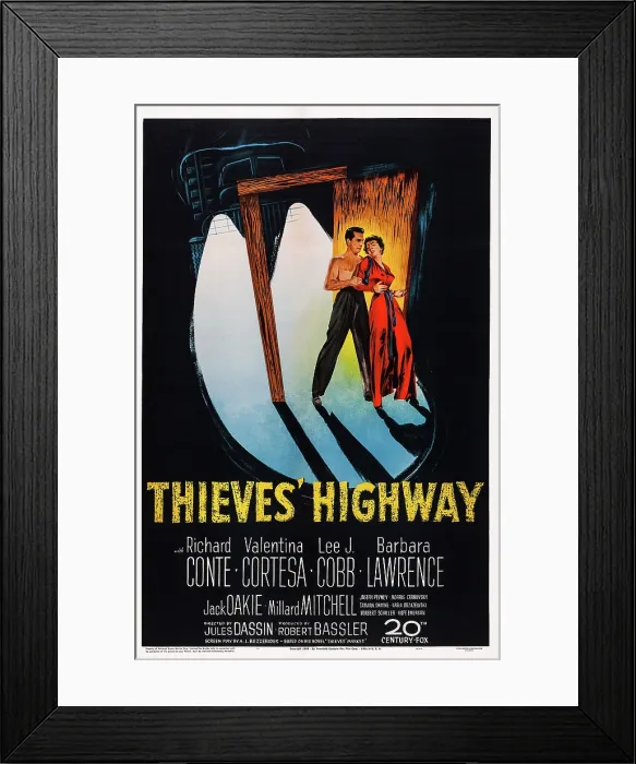 Framed Print : THIEVES HIGHWAY, from left: Richard Conte, Valentina Cortesa, 1949, TM and Copyright 20th Century Fox Film Corp. All rights reserved. / courtesy Everett Collection
