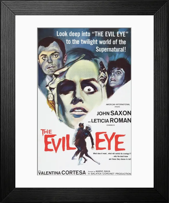 Framed Print : EVIL EYE, (aka LA RAGAZZA CHE SAPEVA TROPPO, aka THE GIRL WHO KNEW TOO MUCH), poster, from left: John Saxon, Leticia Roman, 1963 Framed Print : EVIL EYE, (aka LA RAGAZZA CHE SAPEVA TROPPO, aka THE GIRL WHO KNEW TOO MUCH), poster, from left: John Saxon, Leticia Roman, 1963