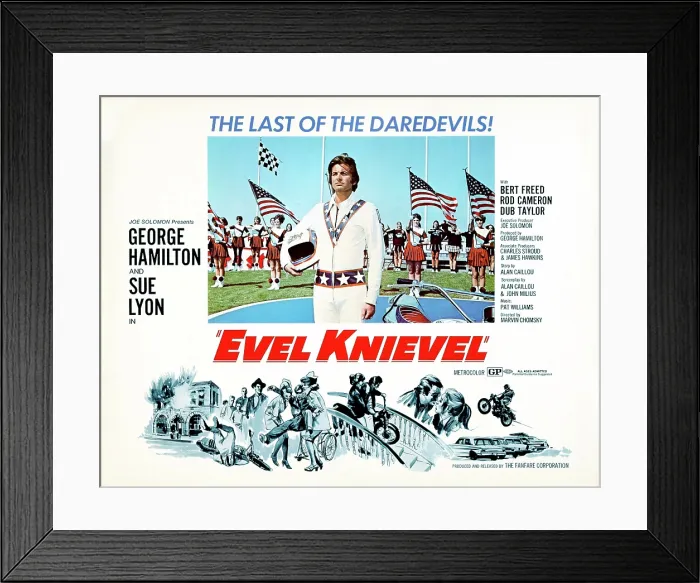 Framed Print : EVEL KNIEVEL, George Hamilton, 1971