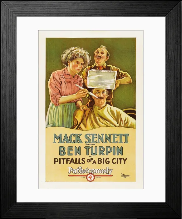 Framed Print : PITFALLS OF A BIG CITY, Dot Farley, James Finlayson, Ben Turpin, 1923