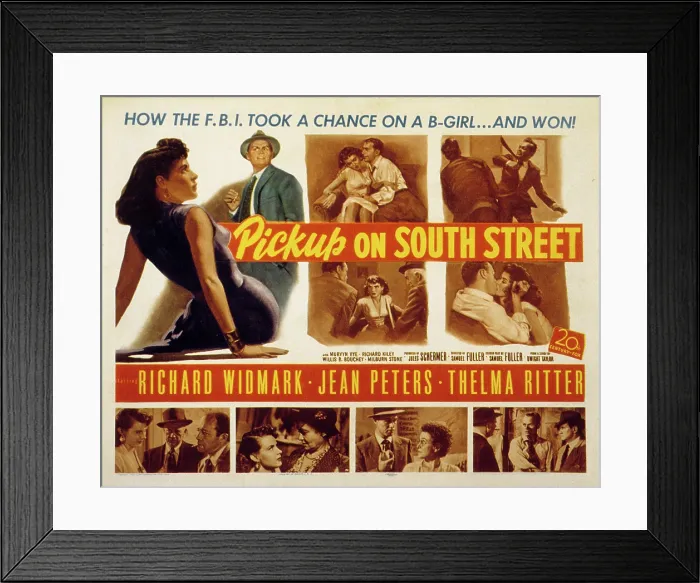 Framed Print : PICKUP ON SOUTH STREET, Jean Peters, Richard Widmark, Richard Kiley, Thelma Ritter, Murvyn Vye, 1953, TM & copyright 20th Century Fox Film Corp. / courtesy Everett Collection Framed Print : PICKUP ON SOUTH STREET, Jean Peters, Richard Widmark, Richard Kiley, Thelma Ritter, Murvyn Vye, 1953, TM & copyright 20th Century Fox Film Corp. / courtesy Everett Collection