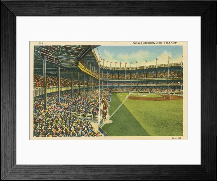 Framed Print : Linen postcard of a baseball game played at Yankee Stadium, ca. 1930-1940 (BSLOC_2020_2_179) Framed Print : Linen postcard of a baseball game played at Yankee Stadium, ca. 1930-1940 (BSLOC_2020_2_179)
