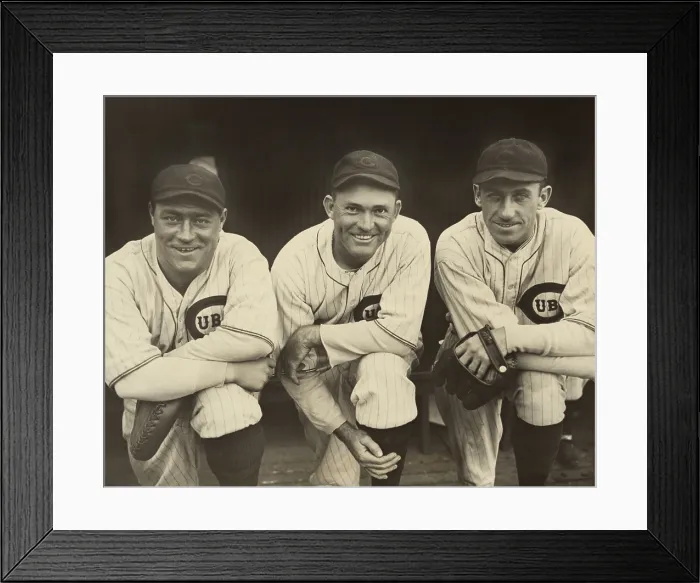 Framed Print : Chicago Cubs baseball players, Hack Wilson, Rogers Hornsby, and Kiki Cuyler, Sept 27, 1930. All three are in the Baseball Hall of Fame