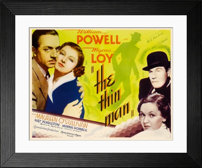 Framed Print : THE THIN MAN, from left: William Powell, Myrna Loy, right from top: Nat Pendleton, Maureen O'Sullivan, 1934