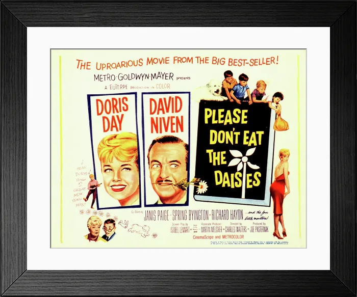 Framed Print : PLEASE DON'T EAT THE DAISIES, Doris Day, Spring Byington, Richard Haydn, David Niven, Charles Herbert, Stanley Livingston, Baby Gellert, Flip Mark, Janis Paige, 1960