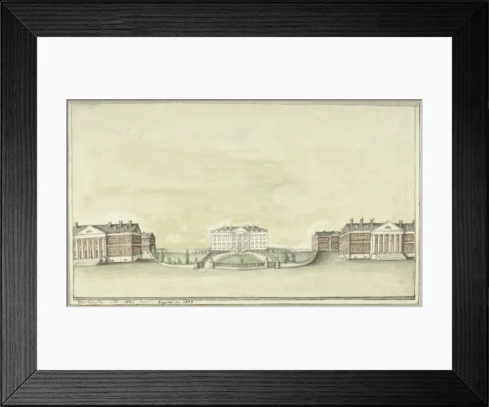 Framed Print : Two new executive office buildings were sited about 200 feet east and west of White House. Designed and built by James Hoban they housed the State and Treasury department
