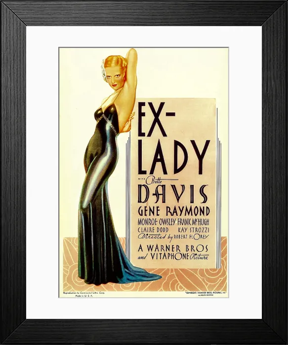 Framed Print : EX-LADY, Bette Davis on midget window card, 1933