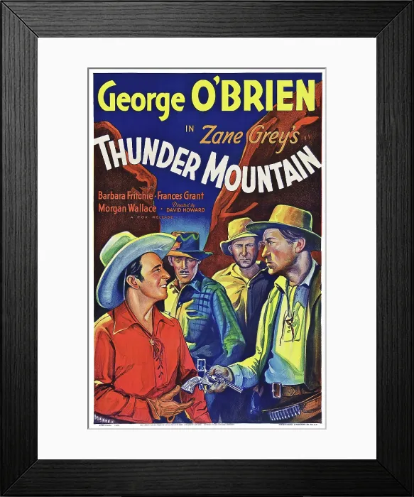 Framed Print : THUNDER MOUNTAIN, US poster art, left: George O'Brien, 1935, TM and Copyright 20th Century Fox Film Corp. All rights reserved. / courtesy Everett Collection