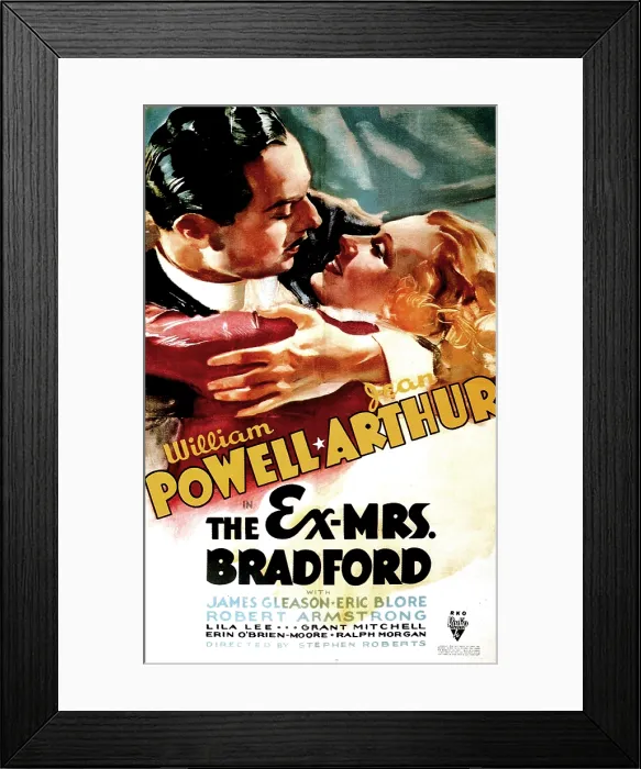Framed Print : THE EX-MRS. BRADFORD, US poster art, from left: William Powell, Jean Arthur, 1936 Framed Print : THE EX-MRS. BRADFORD, US poster art, from left: William Powell, Jean Arthur, 1936