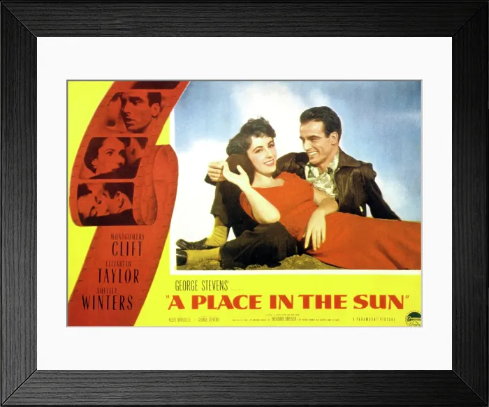 Framed Print : A PLACE IN THE SUN, Elizabeth Taylor, Montgomery Clift, 1951 Framed Print : A PLACE IN THE SUN, Elizabeth Taylor, Montgomery Clift, 1951