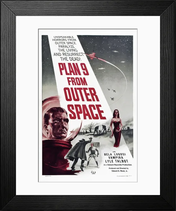 Framed Print : PLAN 9 FROM OUTER SPACE, Vampira, 1959