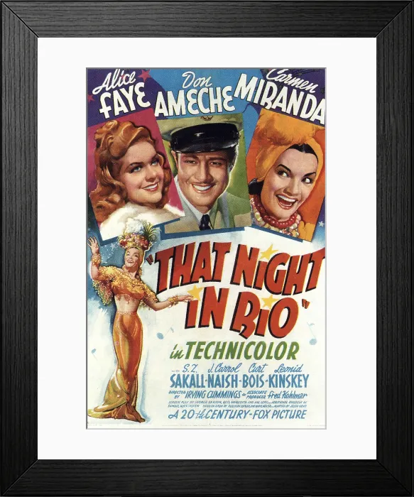 Framed Print : THAT NIGHT IN RIO, Alice Faye, Don Ameche, Carmen Miranda, 1941. TM and Copyright 20th Century Fox Film Corp. All rights reserved. Courtesy: Everett Collection