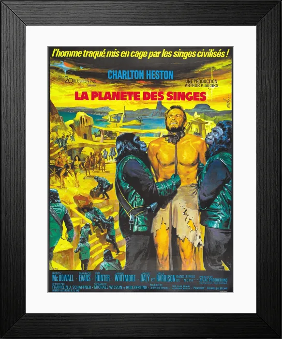 Framed Print : PLANET OF THE APES, (French poster art), Charlton Heston, 1968, TM and Copyright 20th Century-Fox Film Corp. All Rights Reserved. Courtesy: Everett Collection Framed Print : PLANET OF THE APES, (French poster art), Charlton Heston, 1968, TM and Copyright 20th Century-Fox Film Corp. All Rights Reserved. Courtesy: Everett Collection