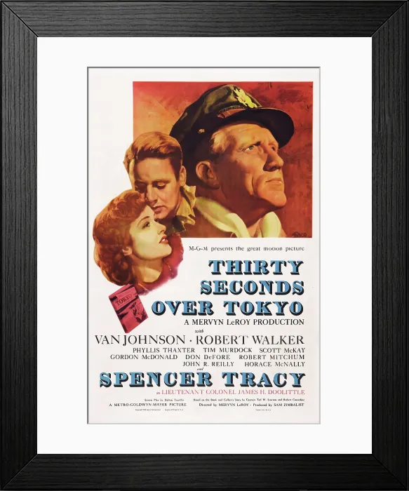 Framed Print : THIRTY SECONDS OVER TOKYO, US poster art, from left: Phyllis Thaxter, Van Johnson, Spencer Tracy, 1944 Framed Print : THIRTY SECONDS OVER TOKYO, US poster art, from left: Phyllis Thaxter, Van Johnson, Spencer Tracy, 1944