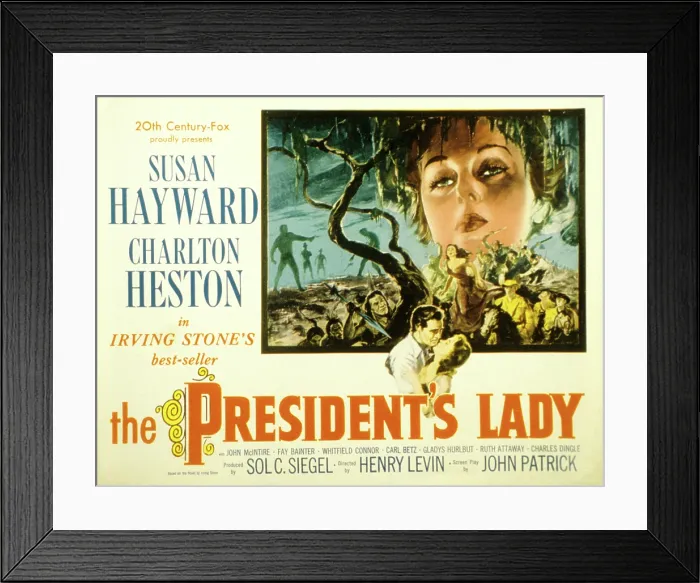 Framed Print : THE PRESIDENT'S LADY, Charlton Heston, Susan Hayward, 1953, TM and copyright 20th Century-Fox Film Corp. All Rights Reserved / Courtesy: Everett Collection Framed Print : THE PRESIDENT'S LADY, Charlton Heston, Susan Hayward, 1953, TM and copyright 20th Century-Fox Film Corp. All Rights Reserved / Courtesy: Everett Collection