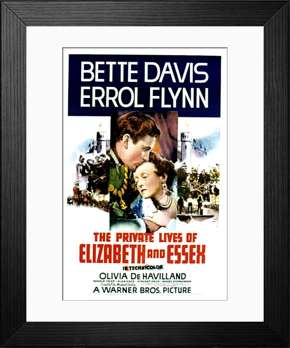 Framed Print : THE PRIVATE LIVES OF ELIZABETH AND ESSEX, Errol Flynn, Bette Davis, 1939