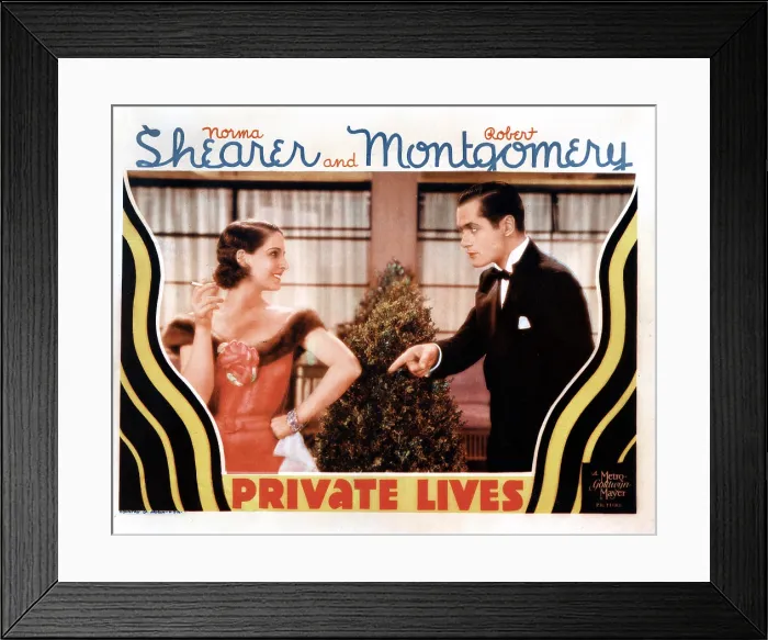 Framed Print : PRIVATE LIVES, from left, Norma Shearer, Robert Montgomery, 1931 Framed Print : PRIVATE LIVES, from left, Norma Shearer, Robert Montgomery, 1931