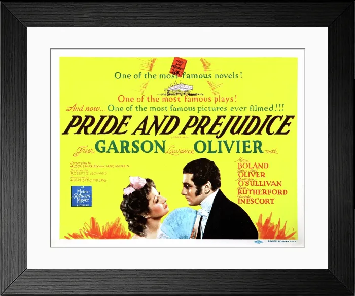 Framed Print : PRIDE AND PREJUDICE, Greer Garson, Laurence Olivier, 1940