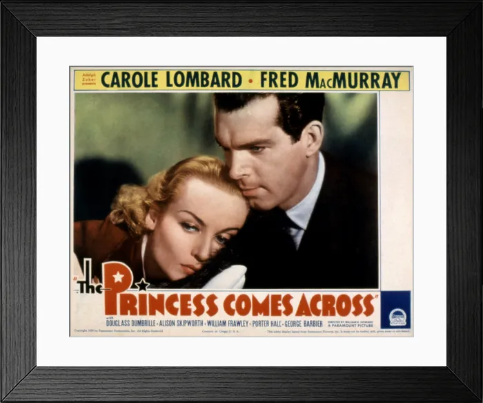 Framed Print : THE PRINCESS COMES ACROSS, Carole Lombard, Fred MacMurray, 1936