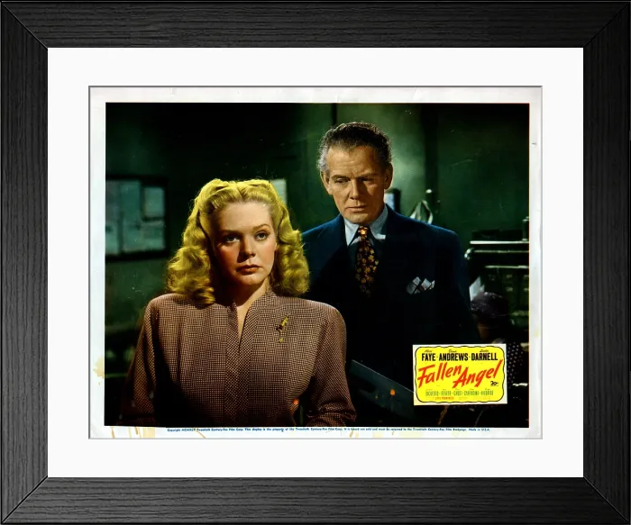 Framed Print : FALLEN ANGEL, from left: Alice Faye, Charles Bickford, 1945. 20th Century-Fox Film Corporation, TM & Copyright / courtesy Everett Collection