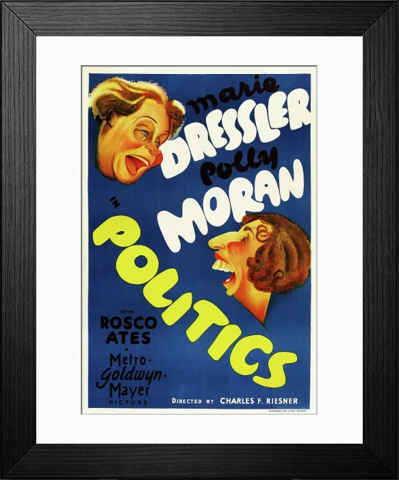 Framed Print : POLITICS, Australian poster art, Marie Dressler, Polly Moran, 1931 Framed Print : POLITICS, Australian poster art, Marie Dressler, Polly Moran, 1931