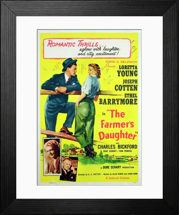 Framed Print : THE FARMER'S DAUGHTER, Joseph Cotton, Loretta Young, Charles Bickford, Ethel Barrymore, 1947