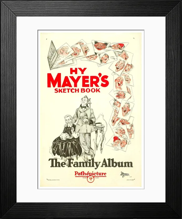 Framed Print : THE FAMILY ALBUM, poster featuring cartoon animation by Henry Hy Mayer, 1926