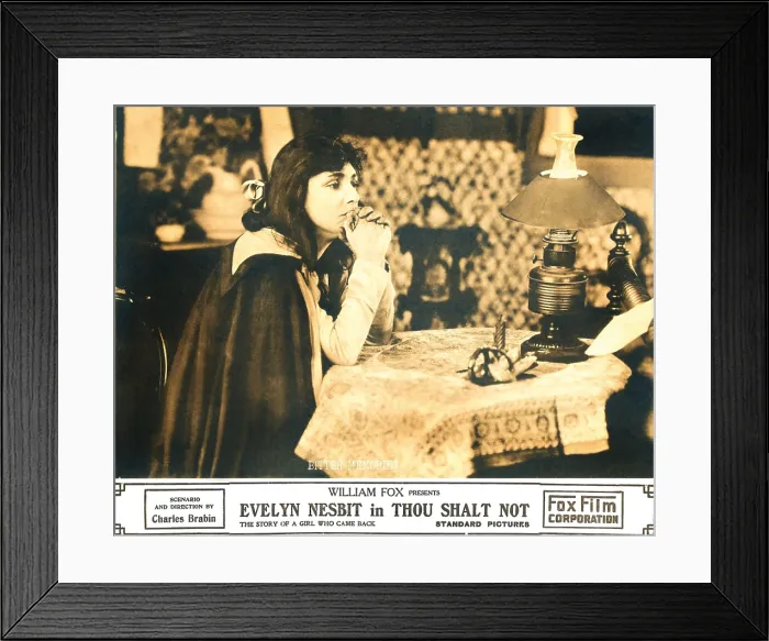 Framed Print : THOU SHALT NOT, Evelyn Nesbit on lobbycard, 1919, TM and Copyright 20th Century Fox Film Corp. All rights reserved. / courtesy Everett Collection