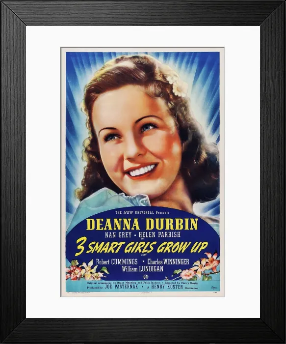 Framed Print : THREE SMART GIRLS GROW UP, US poster art, Deanna Durbin, 1939