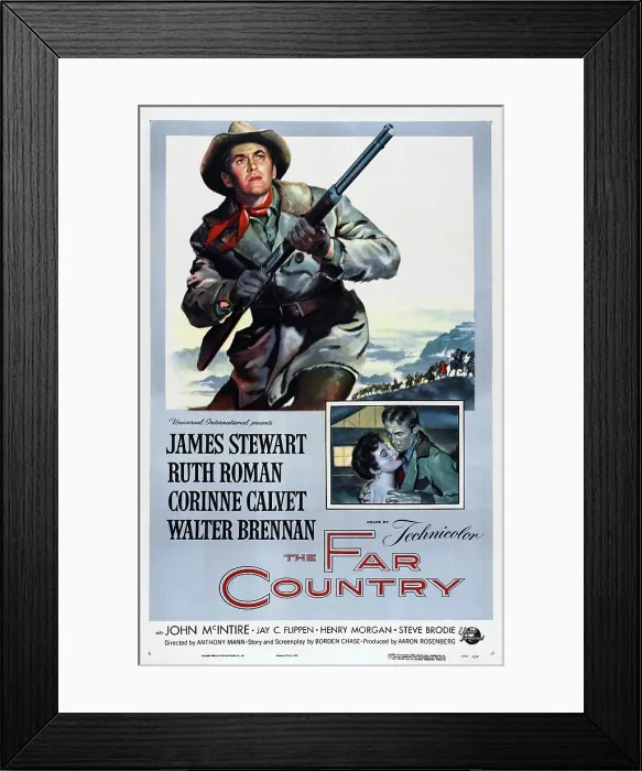 Framed Print : THE FAR COUNTRY, US poster, James Stewart, Ruth Roman, 1954