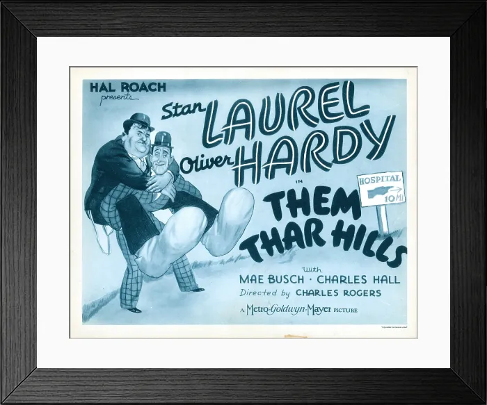 Framed Print : THEM THAR HILLS, US lobbycard, from left: Oliver Hardy, Stan Laurel, 1934 Framed Print : THEM THAR HILLS, US lobbycard, from left: Oliver Hardy, Stan Laurel, 1934