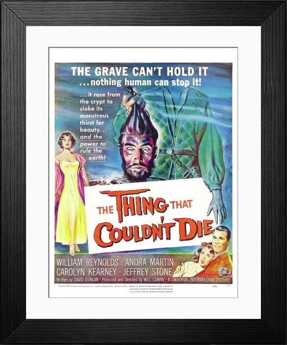 Framed Print : THE THING THAT COULDN'T DIE, window card, 1958