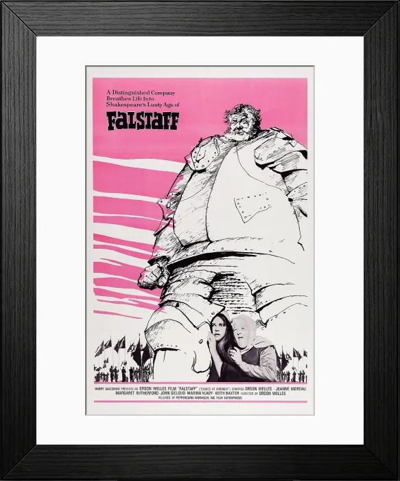 Framed Print : CHIMES AT MIDNIGHT, (aka FALSTAFF, aka CAMPANADAS A MEDIANOCHE), US poster art, top: Orson Welles, bottom from left: Jeanne Moreau, Margaret Rutherford, 1965
