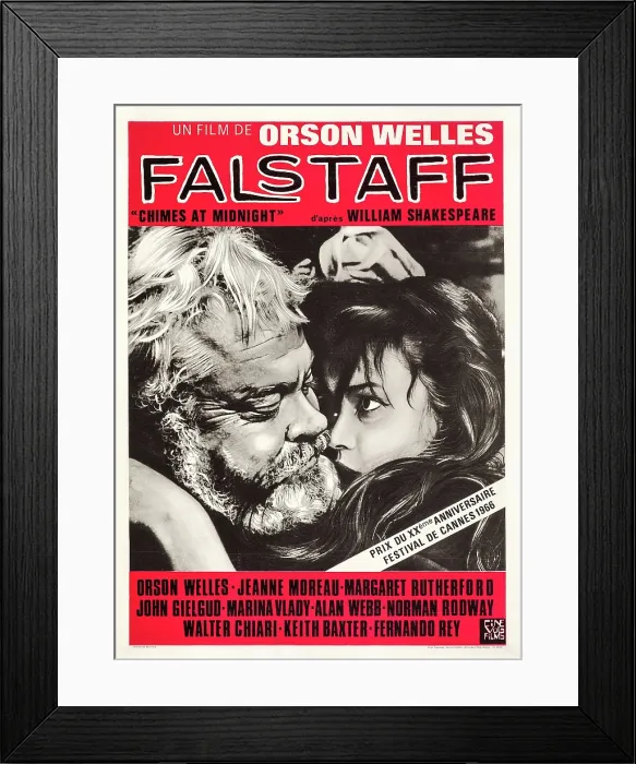Framed Print : CHIMES AT MIDNIGHT, (aka FALSTAFF, aka CAMPANADAS A MEDIANOCHE), Belgian poster art, from left: Orson Welles, Jeanne Moreau, 1965