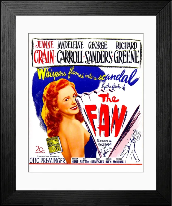Framed Print : THE FAN, US poster, Jeanne Crain, 1949. TM & Copyright 20th Century Fox Film Corp. / courtesy Everett Collection