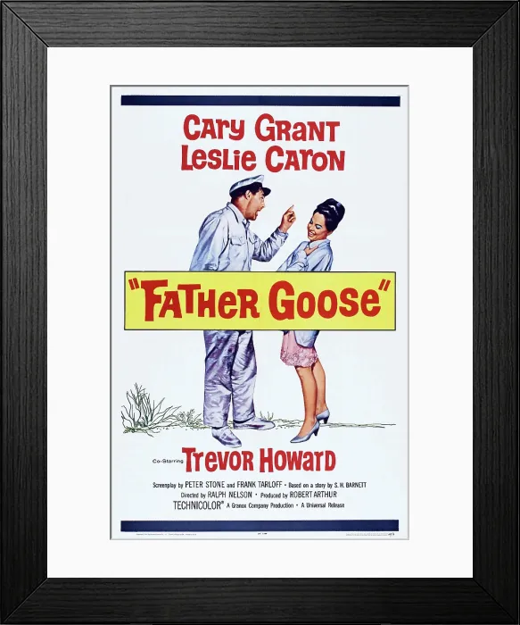 Framed Print : FATHER GOOSE, US poster art, from left: Cary Grant, Leslie Caron, 1964
