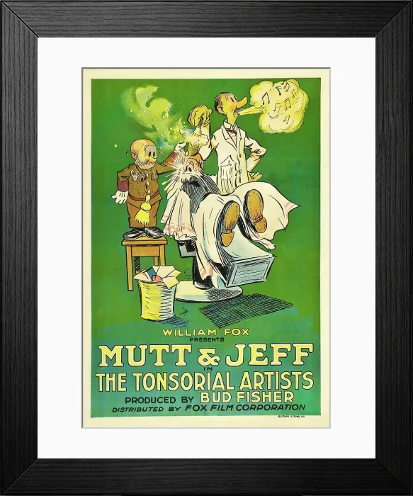 Framed Print : TONSORIAL ARTISTS, from left: Mutt, Jeff on poster art, 1918, TM and Copyright 20th Century Fox Film Corp. All rights reserved. / courtesy Everett Collection Framed Print : TONSORIAL ARTISTS, from left: Mutt, Jeff on poster art, 1918, TM and Copyright 20th Century Fox Film Corp. All rights reserved. / courtesy Everett Collection