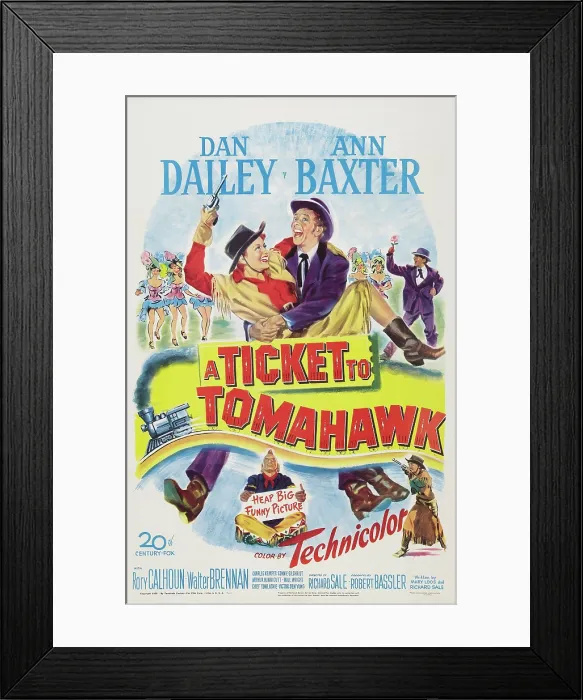 Framed Print : A TICKET TO TOMAHAWK, US poster art, l-r: Anne Baxter, Dan Dailey, 1950 Framed Print : A TICKET TO TOMAHAWK, US poster art, l-r: Anne Baxter, Dan Dailey, 1950