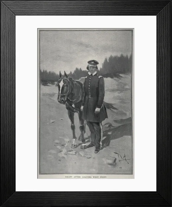Framed Print : Print from a 1845 daguerreotype of Grant after his graduation from West Point and before his departure for the Mexico War (BSLOC_2018_10_8)