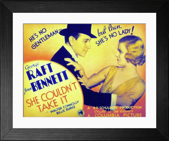 Framed Print : SHE COULDN'T TAKE IT, George Raft, Joan Bennett, 1935 Framed Print : SHE COULDN'T TAKE IT, George Raft, Joan Bennett, 1935