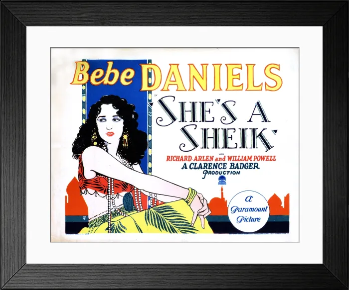 Framed Print : SHE'S A SHEIK, Bebe Daniels, 1927